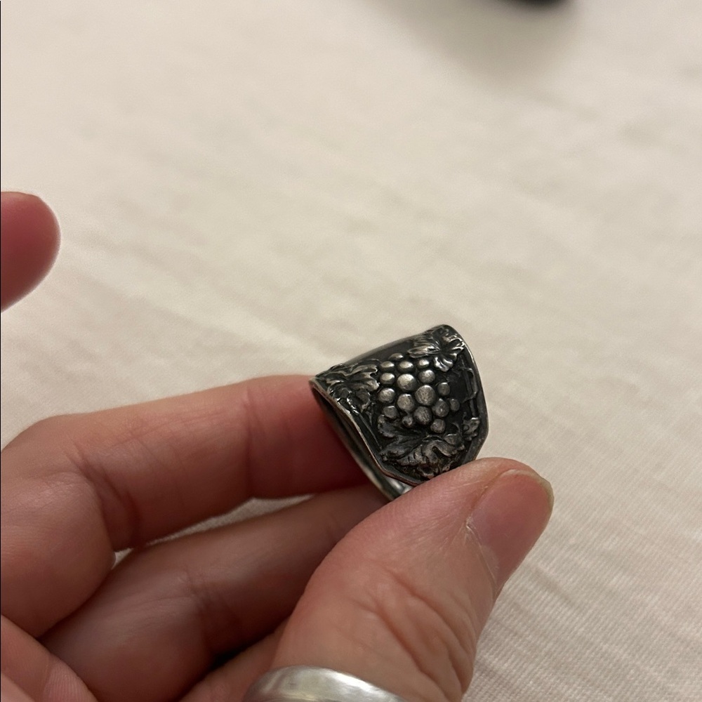 -Vintage Grape Spoon Statement Ring - image 4